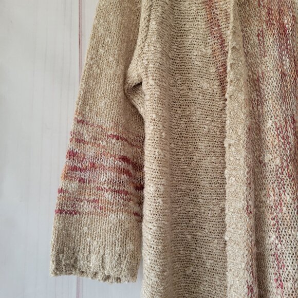 Christopher & Banks Textured Knit Open Front Women’s M Cardigan, ¾ Length Sleeve - Picture 4 of 10